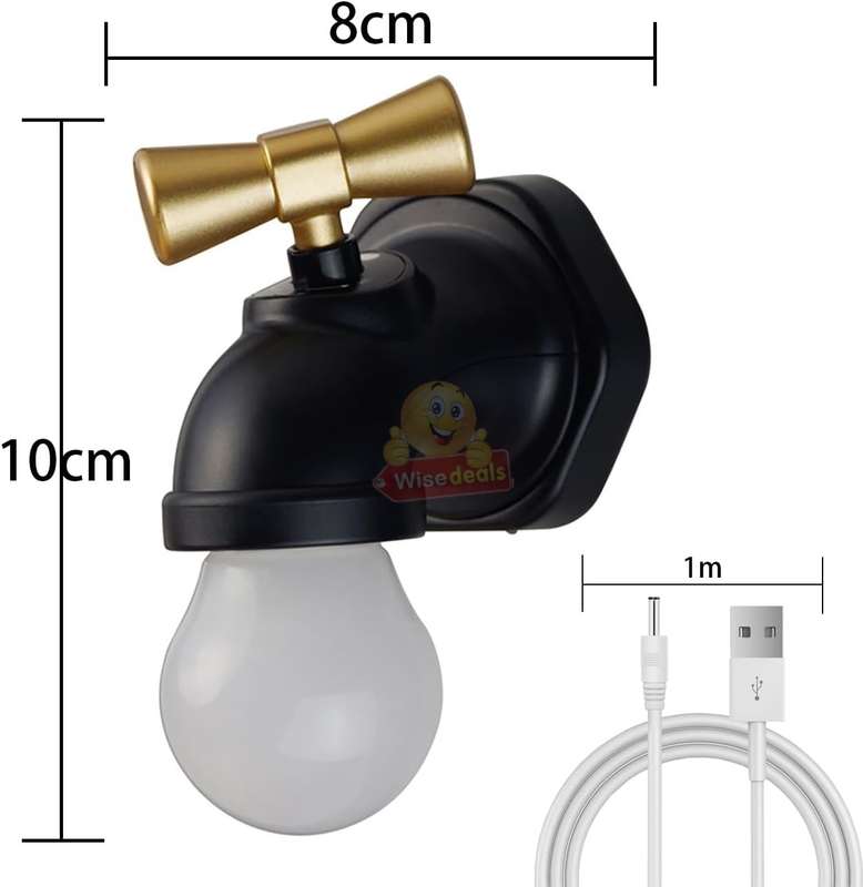 Wall Mount Tap Shape Intelligent Sensor Voice Control Night Light