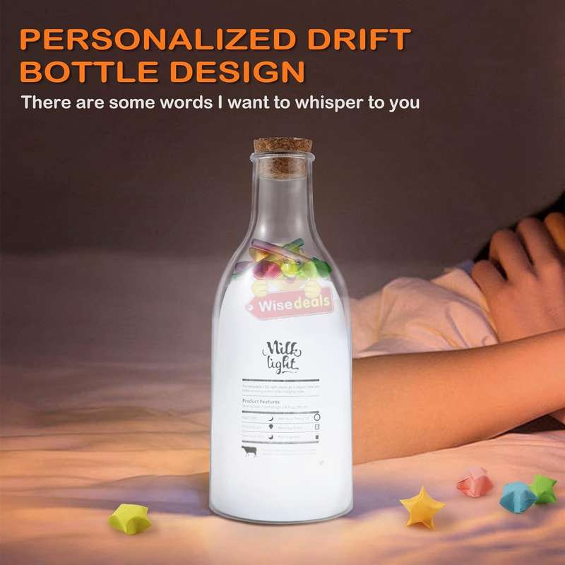 Creative DIY Message Lamp Milk Bottle Led Bedside Lamp