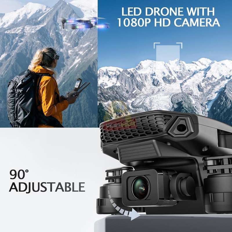 Foldable LED Drone With 1080P HD FPV Camera Remote Control