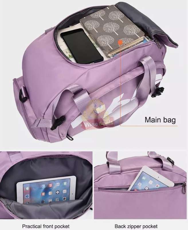 Lightweight Gym Bag with Shoulder Strap in Pink Only