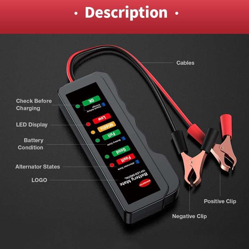 12V Car Digital Battery and Alternator Tester