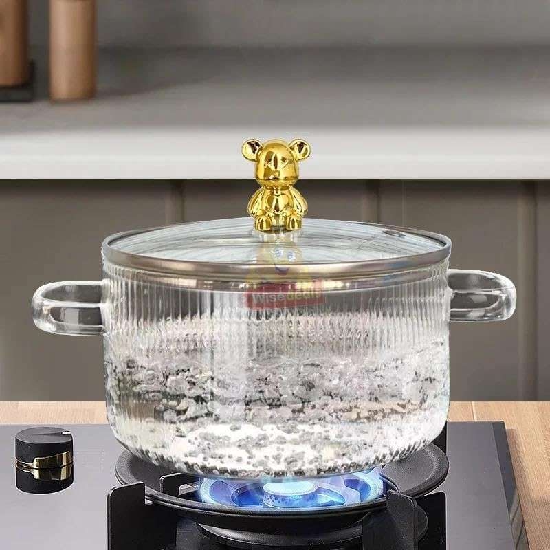 From Stovetop to Tabletop Super Cute Bear High Borosilicate Glass Pot