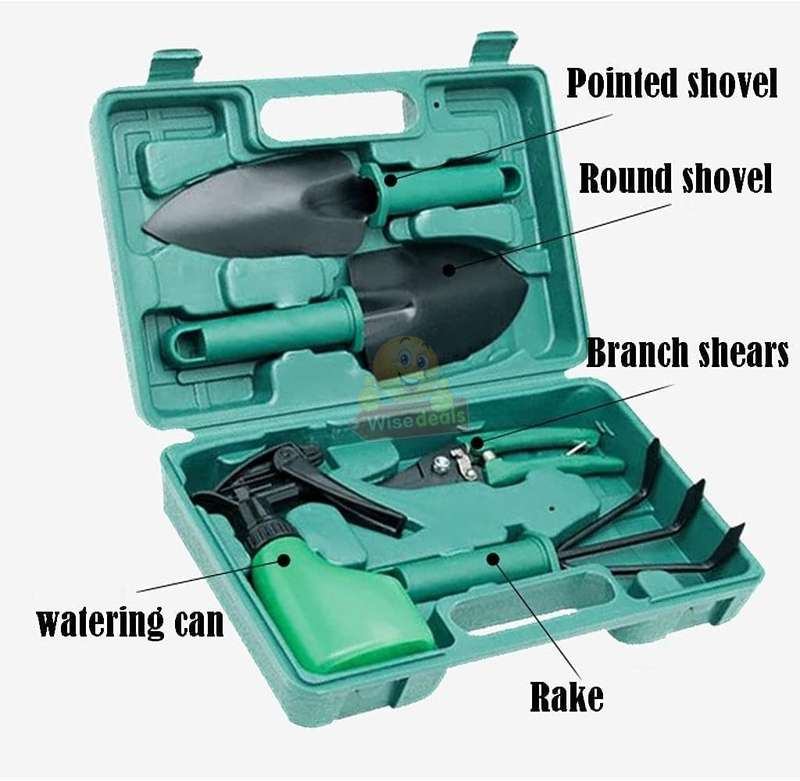 5 Piece Stainless Steel Garden Tool Set in a Secure and Durable Carry Case