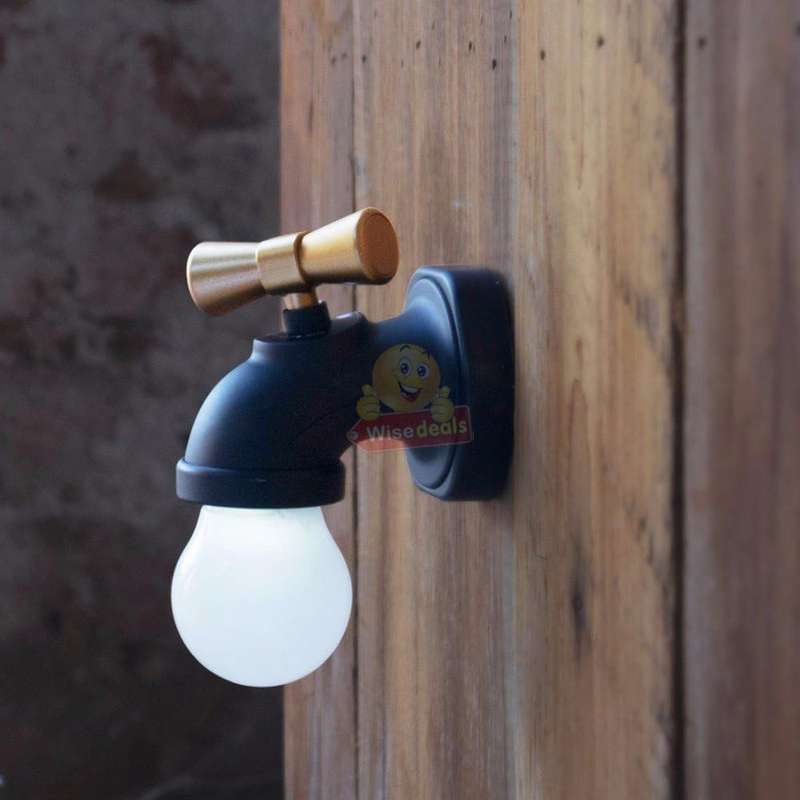 Wall Mount Tap Shape Intelligent Sensor Voice Control Night Light