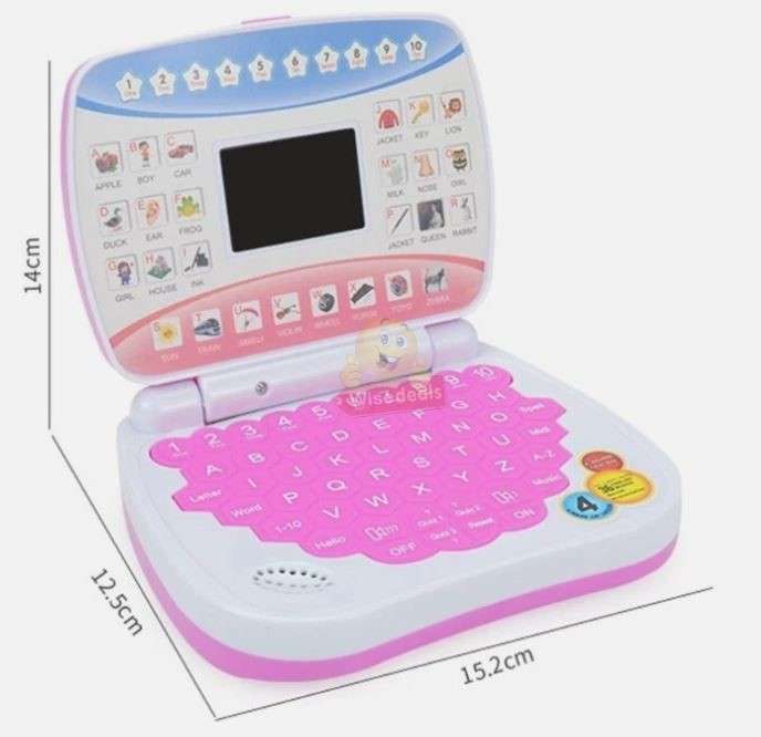 Childrens Educational Study Game Computer in Blue and Pink