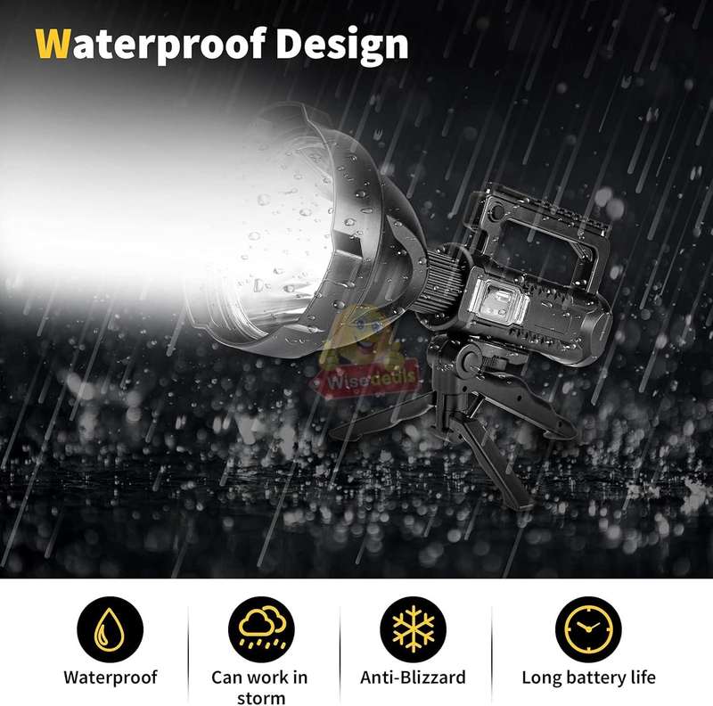 Super Far Distance Large LED Search and Flash Light and Tripod, USB Interface, Mobile Power Bank