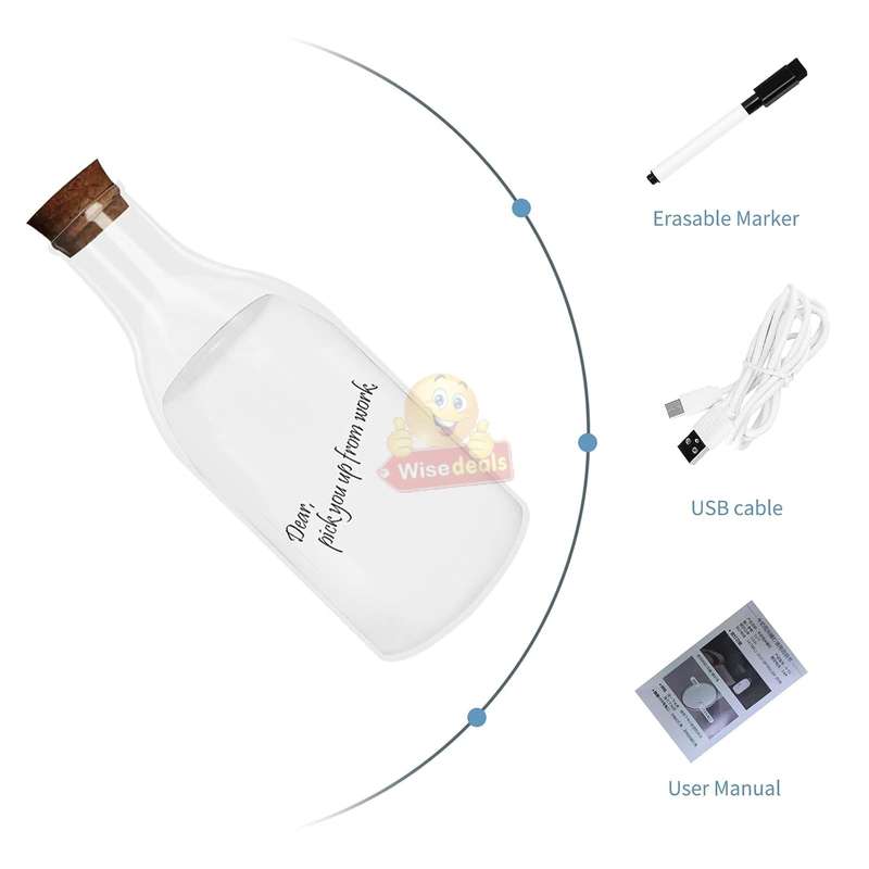 Creative DIY Message Lamp Milk Bottle Led Bedside Lamp