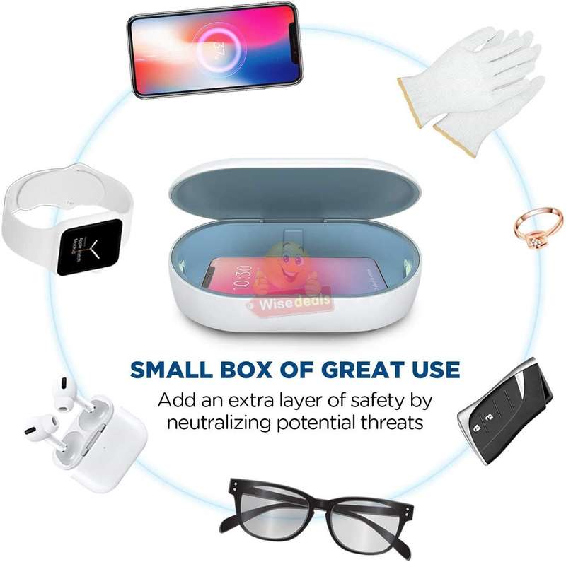 3 in 1 Fast Wireless Charger and UV Sanitizer Case Station in Black