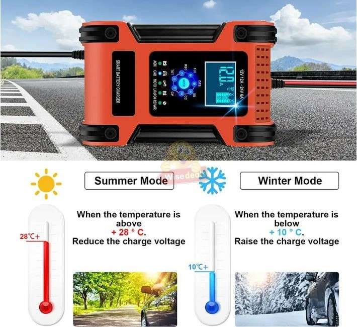 7 Stage Automatic Repair Battery Charger 24V 5A, 12V 10A For Most Battery Types