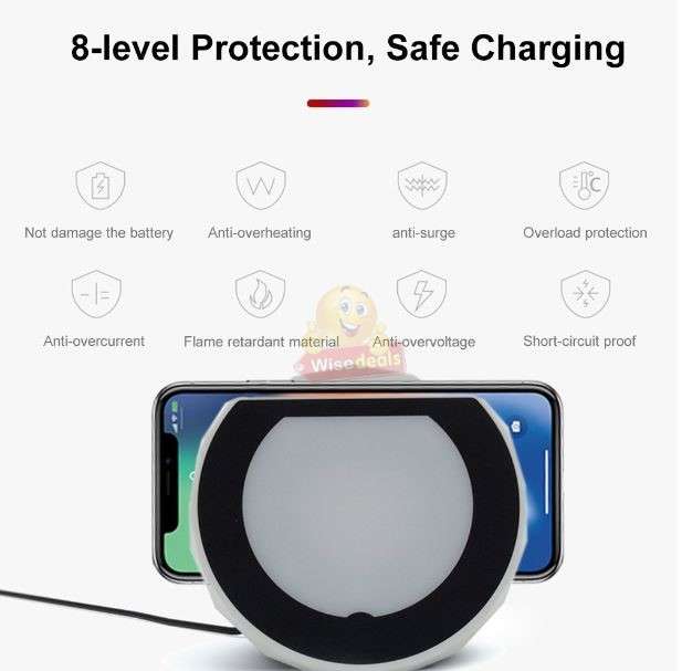 Bluetooth 3D Speaker and Wireless Charger with Adjustable Night Light