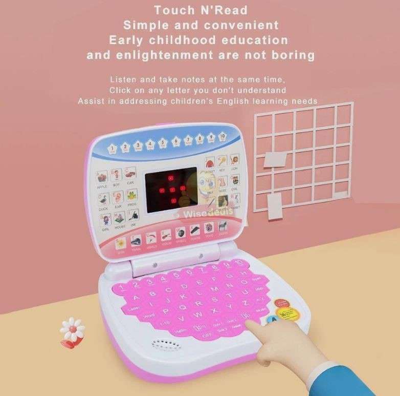Childrens Educational Study Game Computer in Blue and Pink