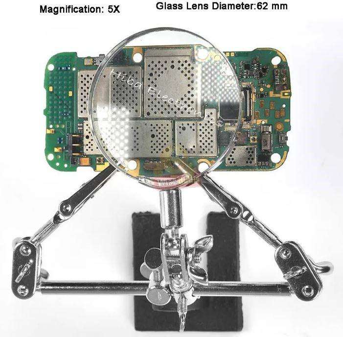 Soldering Magnifying Glass with 3 Handles and Zoom Function