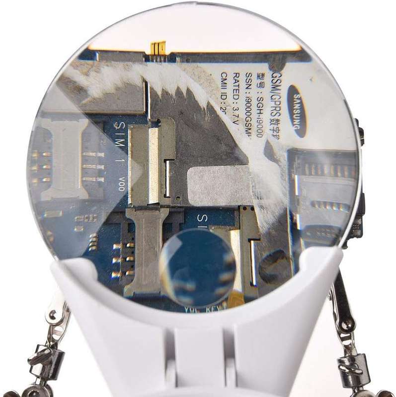 5 LED Light Auxiliary Lamp Soldering Stand Magnifier