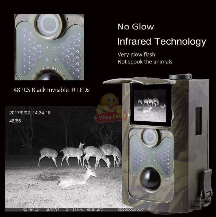 Waterproof Outdoor Trail Hunting Camera Night Vision 24MP 1080P