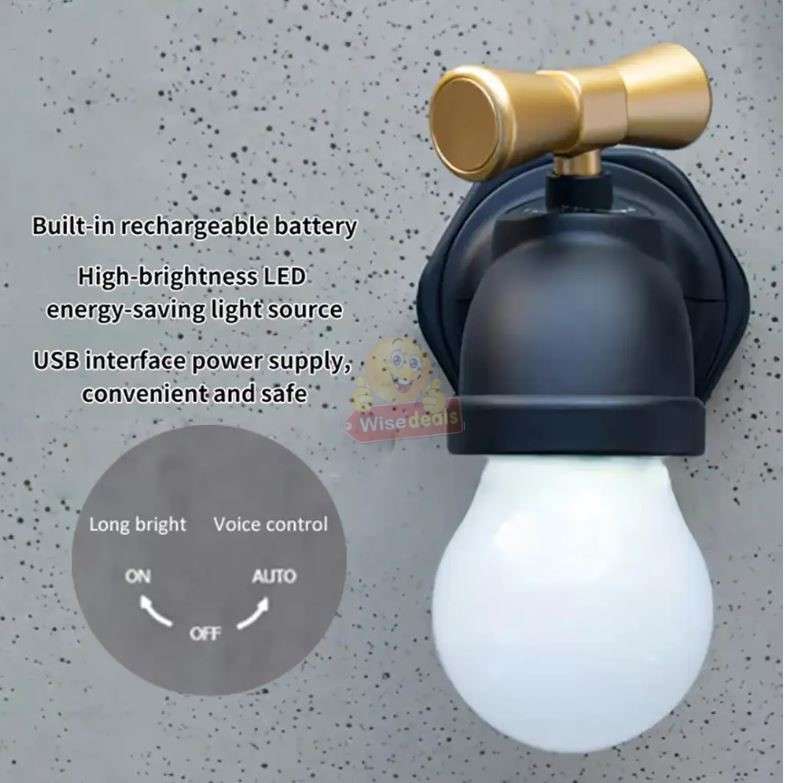 Wall Mount Tap Shape Intelligent Sensor Voice Control Night Light