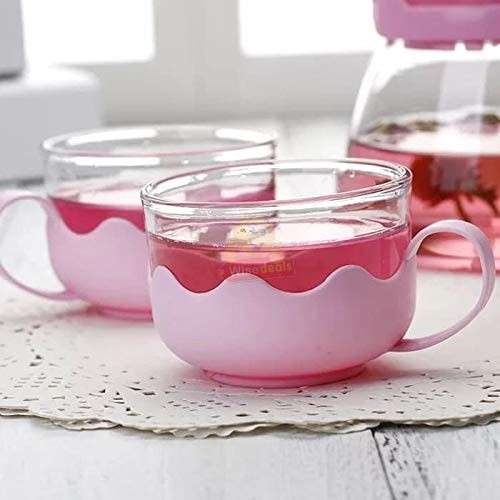 5 Piece Glass Teapot Cup Set Available in 3 Colours