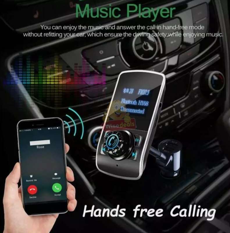 FM Transmitter and Fast Charger in Car Charger or USB Charging