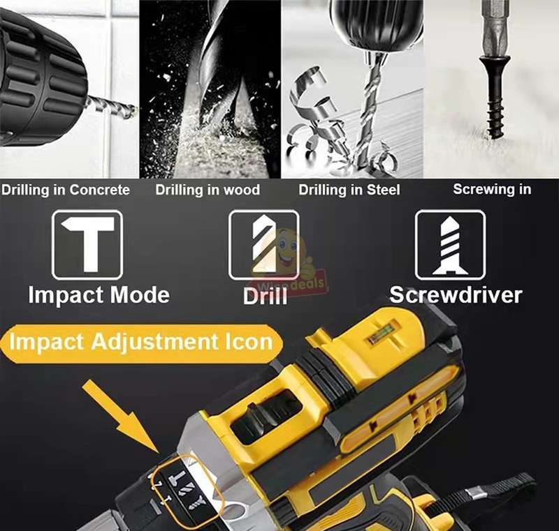 Powerful Cordless Drill with 2 X 48V Lithium Batteries and Accessories in a handy Carry Case