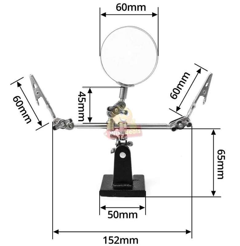 Soldering Magnifying Glass with 3 Handles and Zoom Function