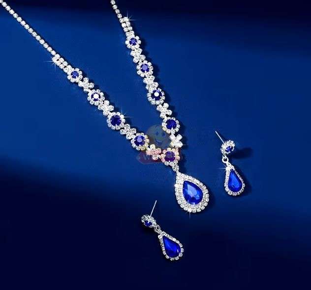 Blue Crystal 3-in-1 Jewellery Set in Complimentary Gift Box