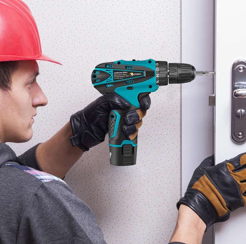 Cordless Rechargeable Drill Kit Set with 2 X 18V Lithium Batteries and Accessories - START R1 ONLY