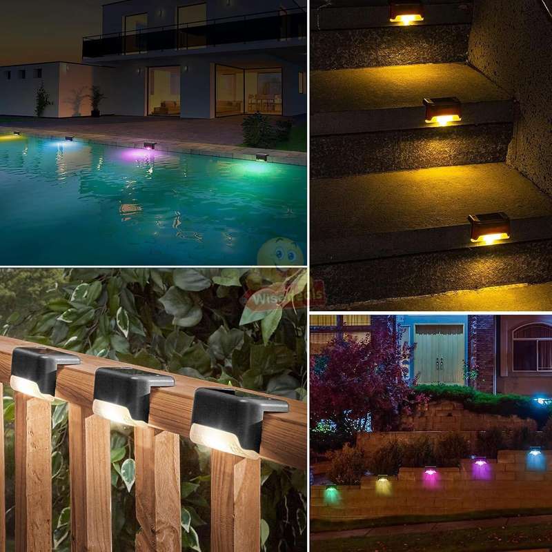4 Piece Waterproof SOLAR Deck Stairs Wall Lights