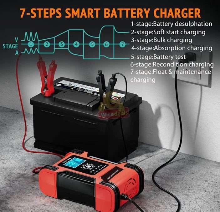 7 Stage Automatic Repair Battery Charger 24V 5A, 12V 10A For Most Battery Types