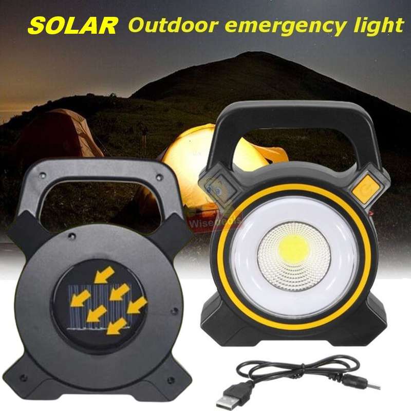 Solar Rechargeable COB LED Work Light with Solar Panel