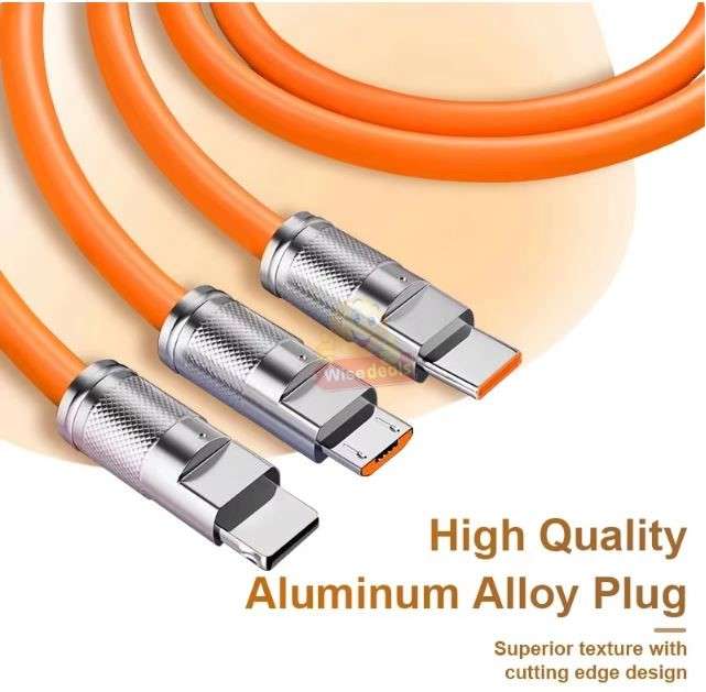 120W 3 in 1 Super Charging Zinc Alloy Micro USB Fast Charger
