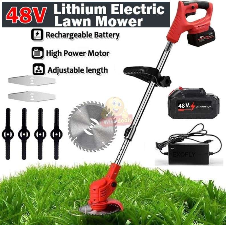 Rechargeable Wireless Lawn Mower and Grass Cutter with 48V Lithium Battery