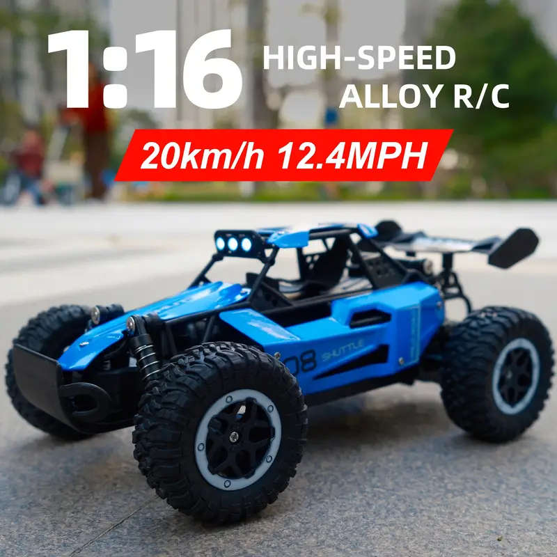 Brand New! 2.4Ghz Remote Control Car, 20KM/H Speed, Rechargeable, Big Rubber Tires, Blue Color