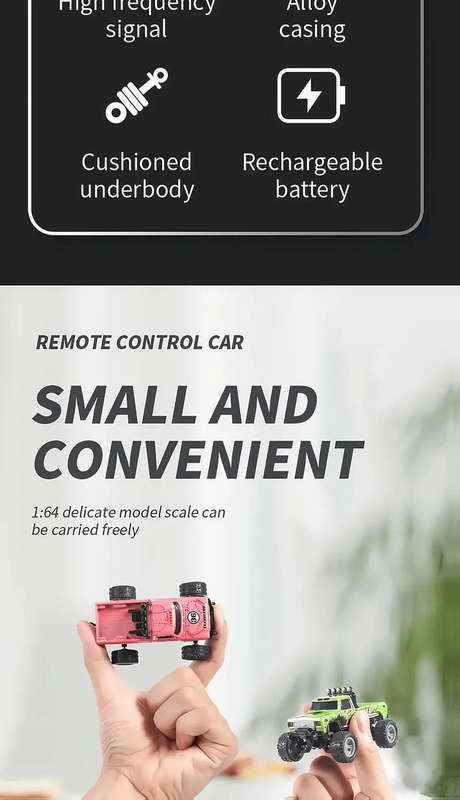 BRAND NEW! Metal-Alloy - 1:64 - 2.4Ghz Remote Control Car, High Speed, Rubber Tires, Silver Color