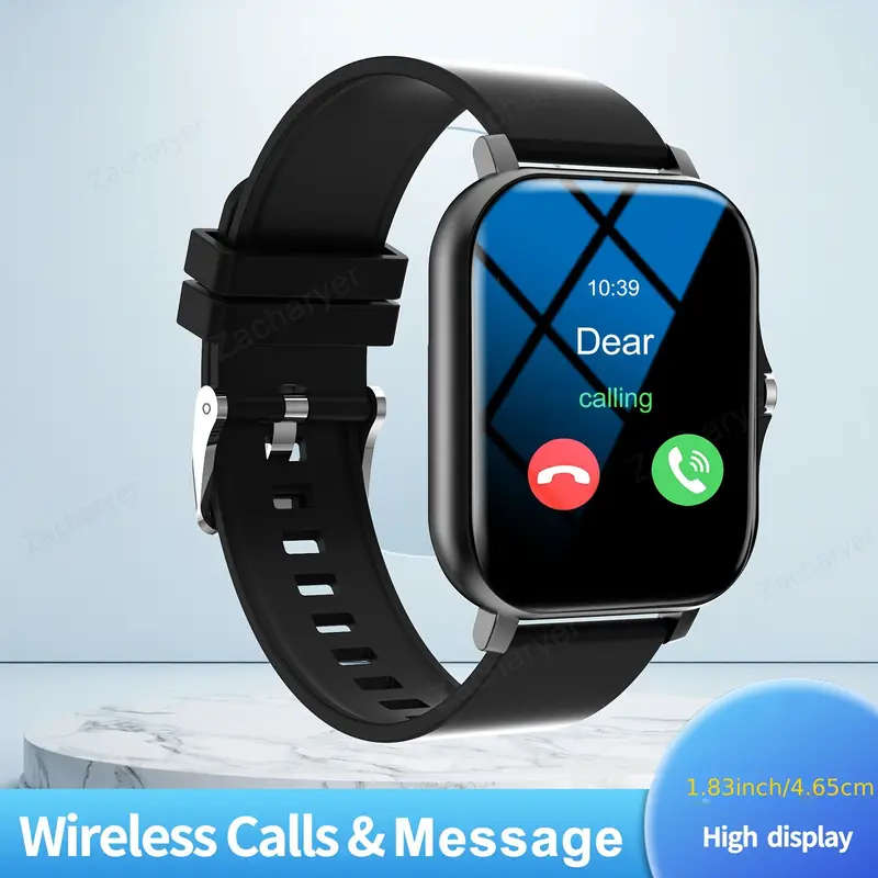 Black 1.83" Smart Watch, High Definition Touchscreen, Vibrate, Audio, Bluetooth, Heart sensor