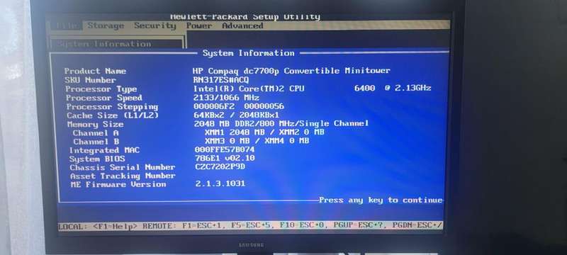 HP Compaq DC7700P Core 2 Duo Desktop Pc, NO RAM, NO HDD