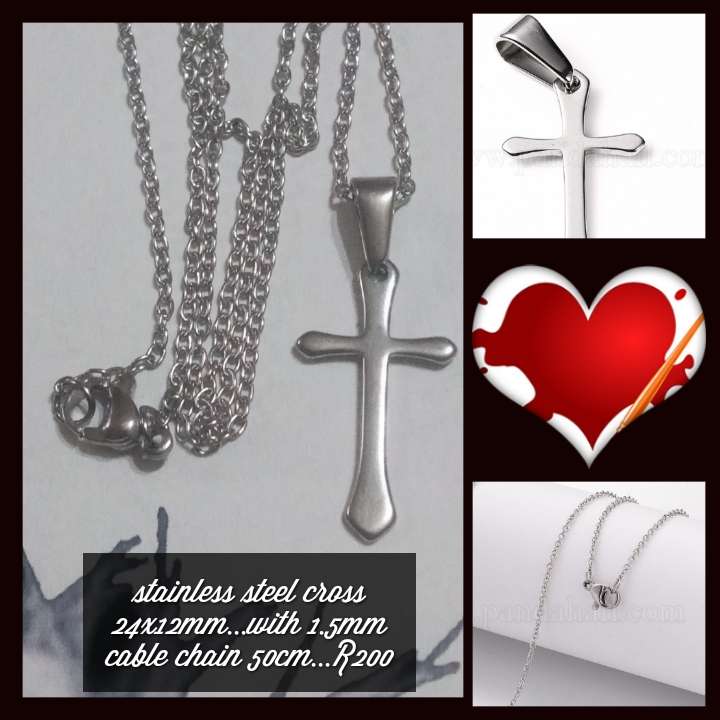 Stainless steel Cross necklace..see photo..High quality won't fade or tarnish