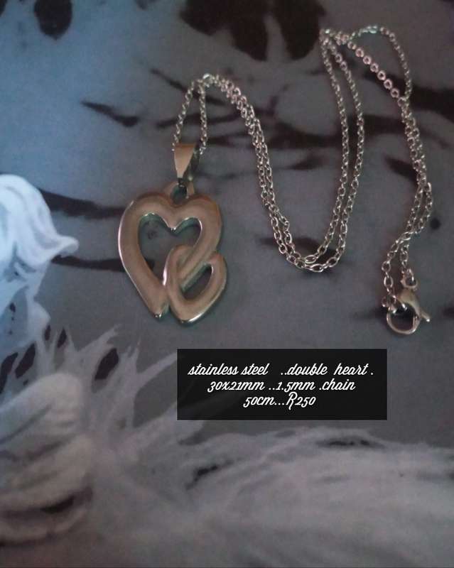 Stainless steel double heart necklace..high quality won't fade or tarnish