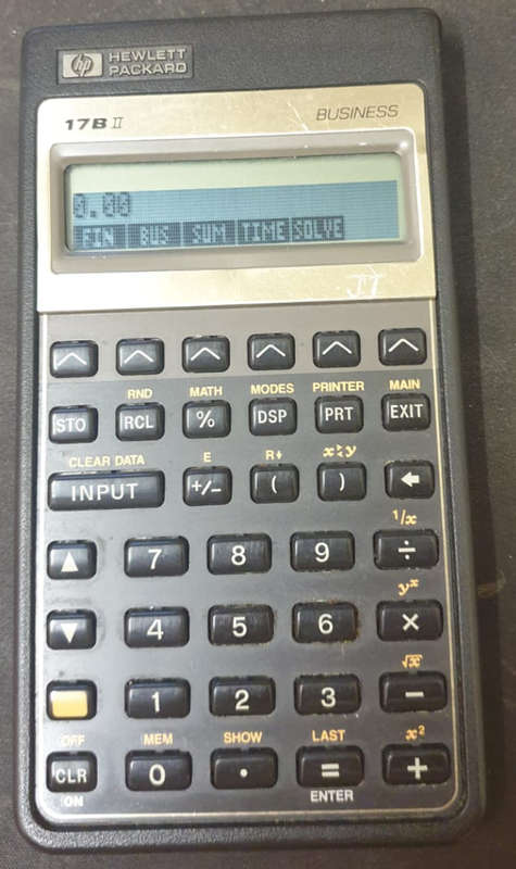 Hewlett Packard 17B II Financial Business Calculator