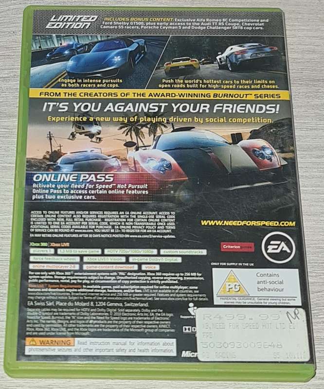 Need For Speed Hot Pursuit Limted Edition - XBOX 360