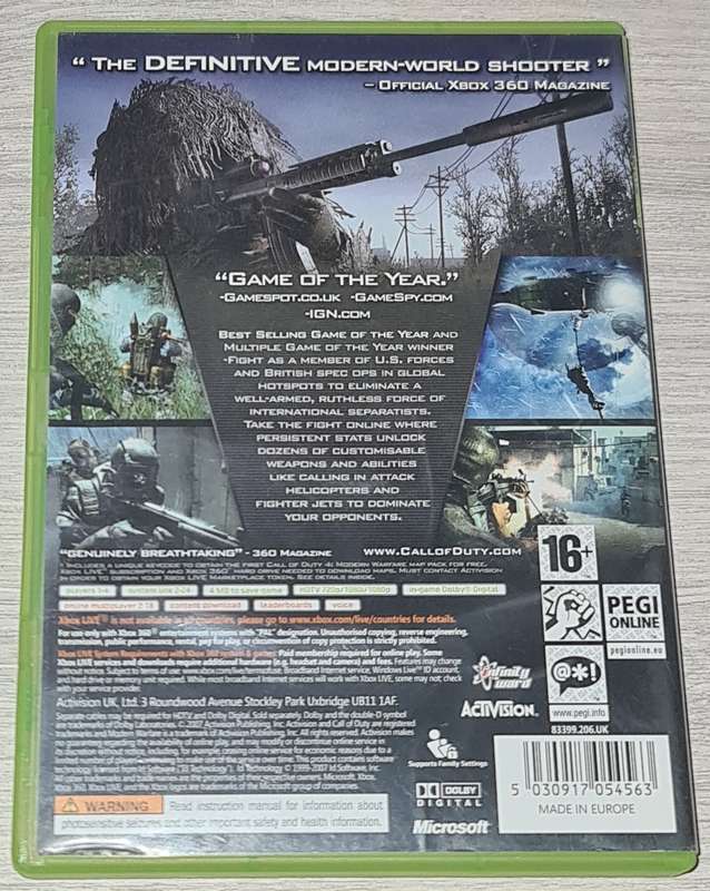 Call Of Duty 4 Modern Warfare Game Of The Year - XBOX 360