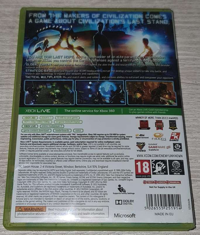 XCOM Enemy Unknown - XBOX 360