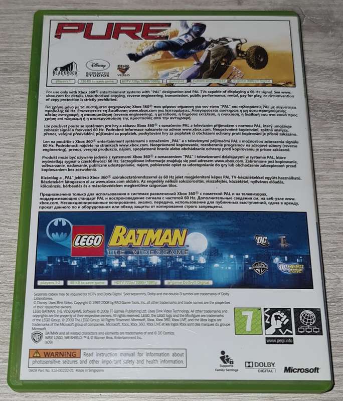 Lego Batman The Videogame + PURE - XBOX 360