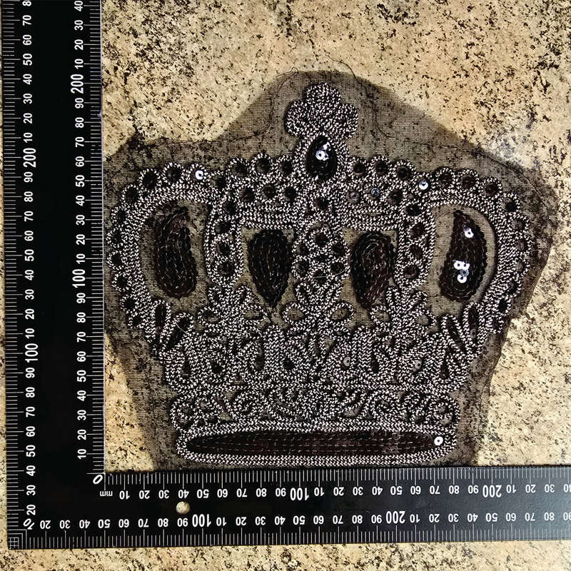 Black & Silver Crown - Sewing Craft Applique Embellishment