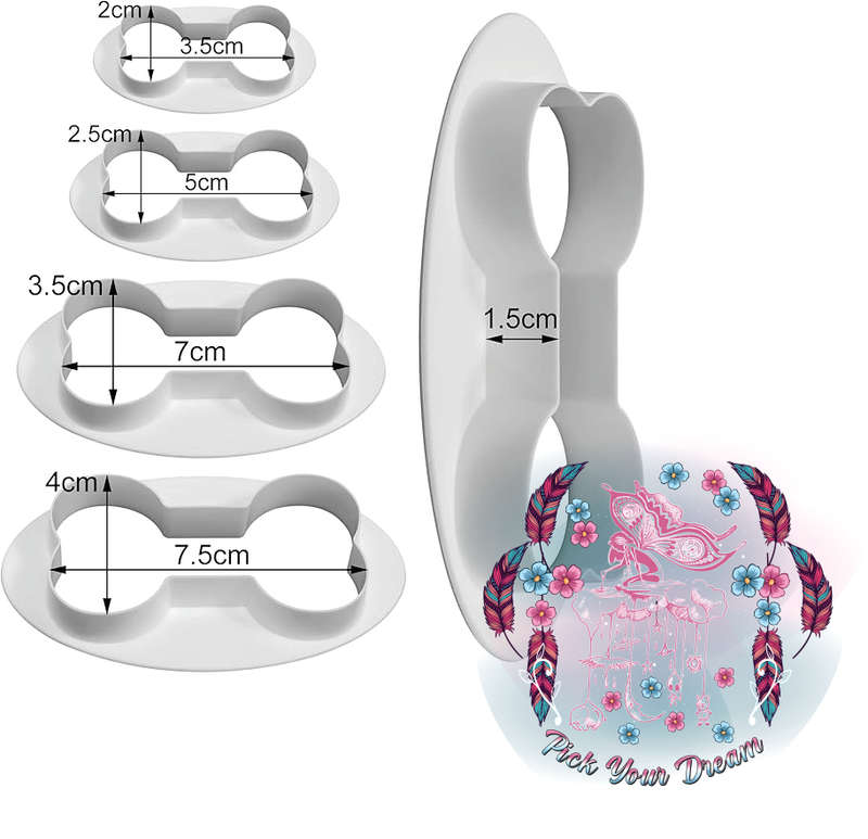Dog Bone Shape 4 Piece Cookie Cutter Set