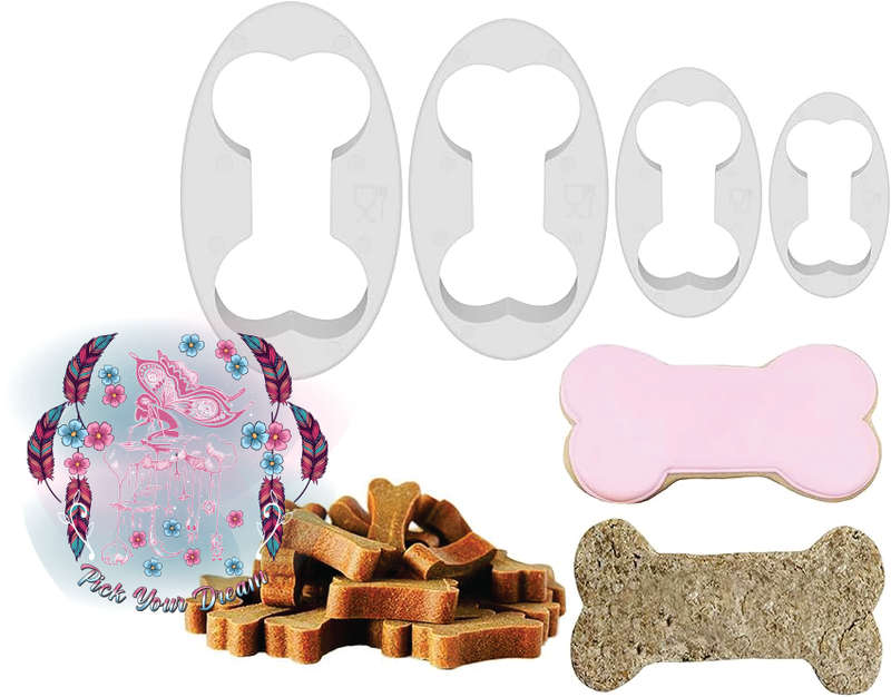 Dog Bone Shape 4 Piece Cookie Cutter Set