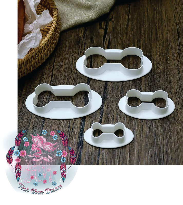Dog Bone Shape 4 Piece Cookie Cutter Set