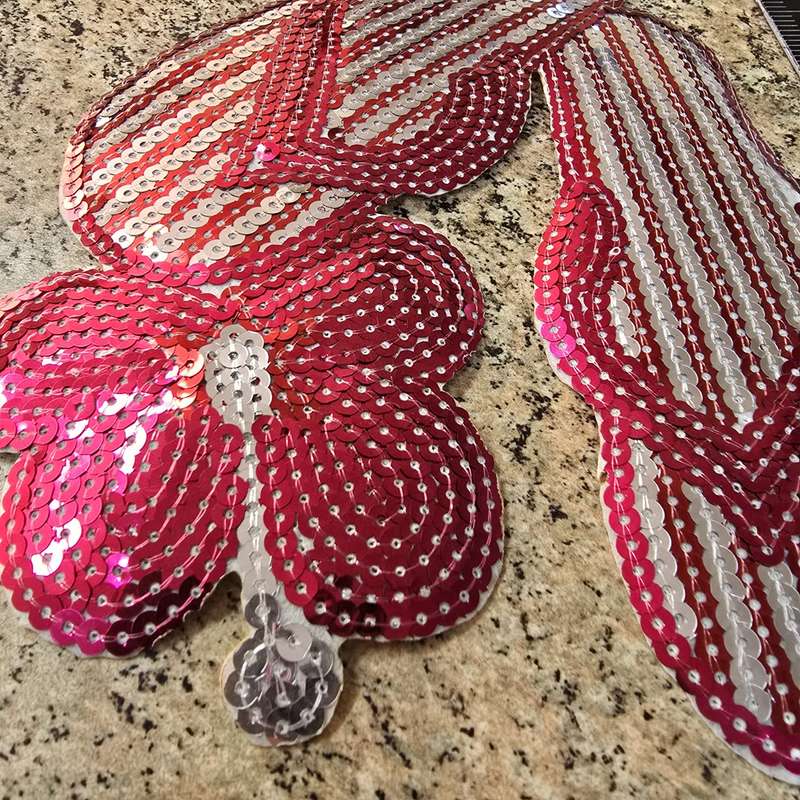 Pink & Silver Flip Flops - Sewing Craft Applique Embellishment