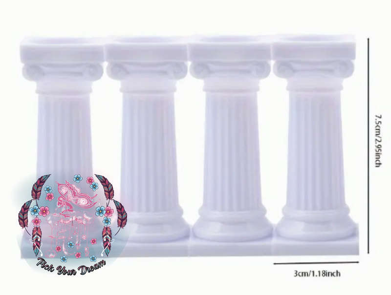 Grecian Wedding Cake Pillars 7.5cm - Set of 4