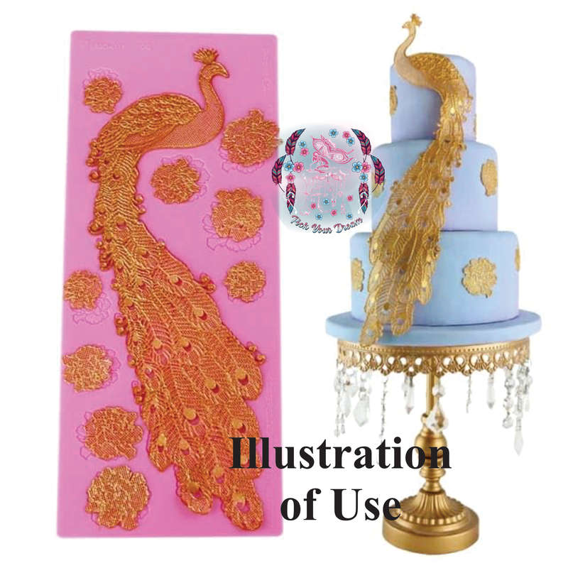 Peacock Edible lace/Sugar Mould