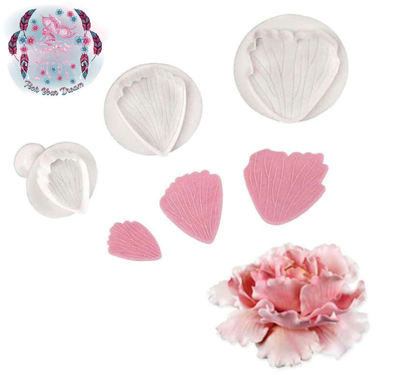 Peony Petal Plunger  3 Piece Fondant/Gum paste/Cookie Cutter Set