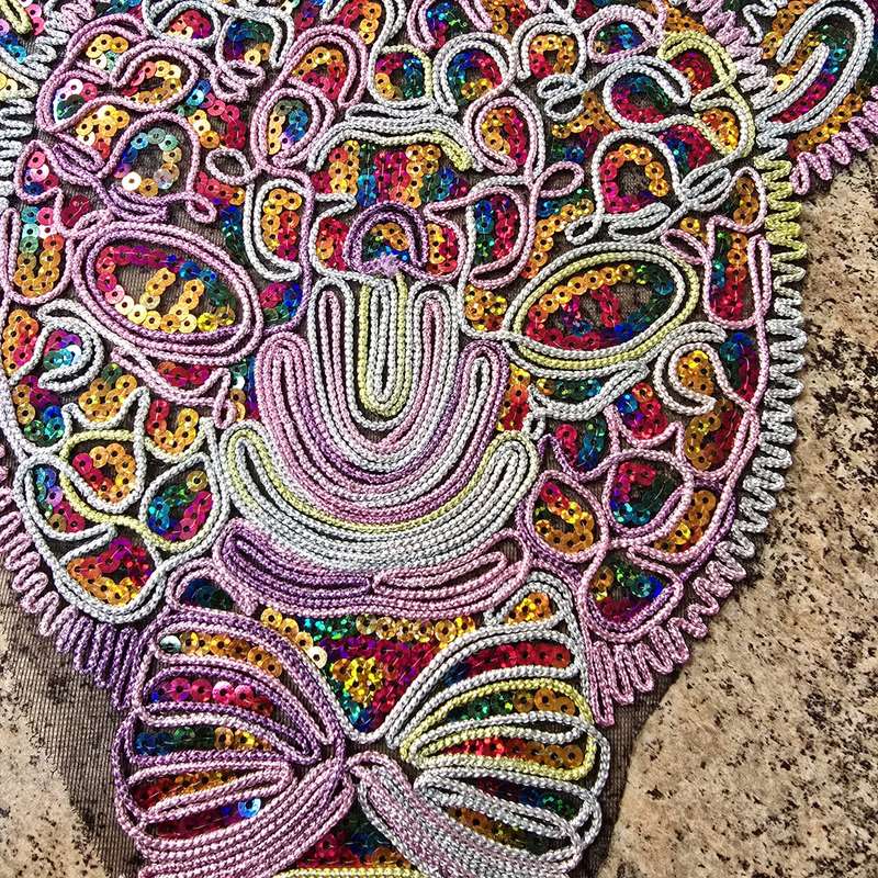 Rainbow Panther - Sewing Craft Applique Embellishment